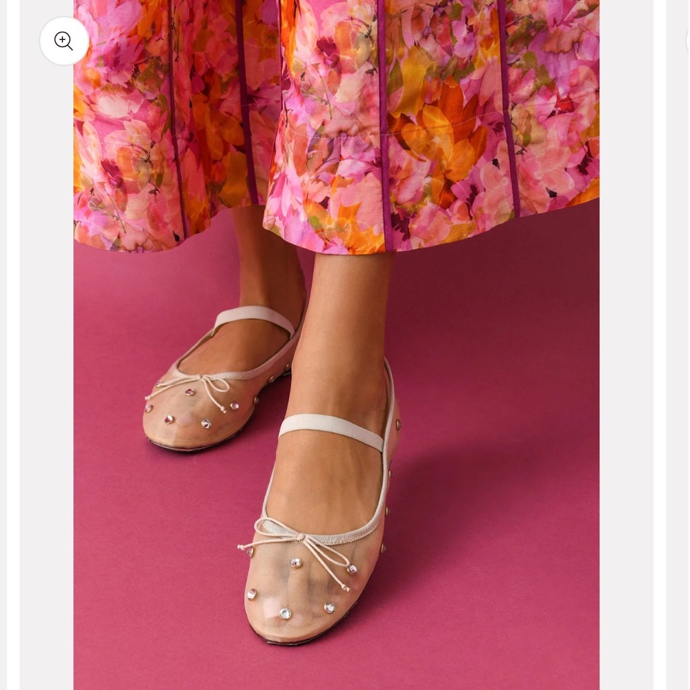 LUXURY - Loeffler Randall Women's Nude Rhinestone Ballet Flats